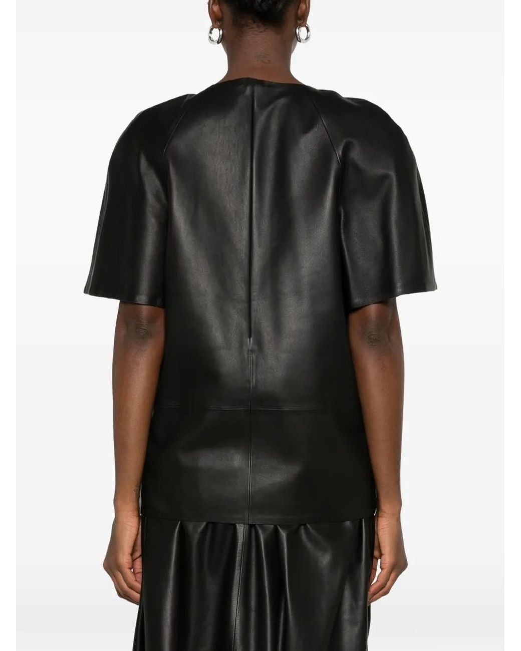 Totême Black Cocoon Leather Top