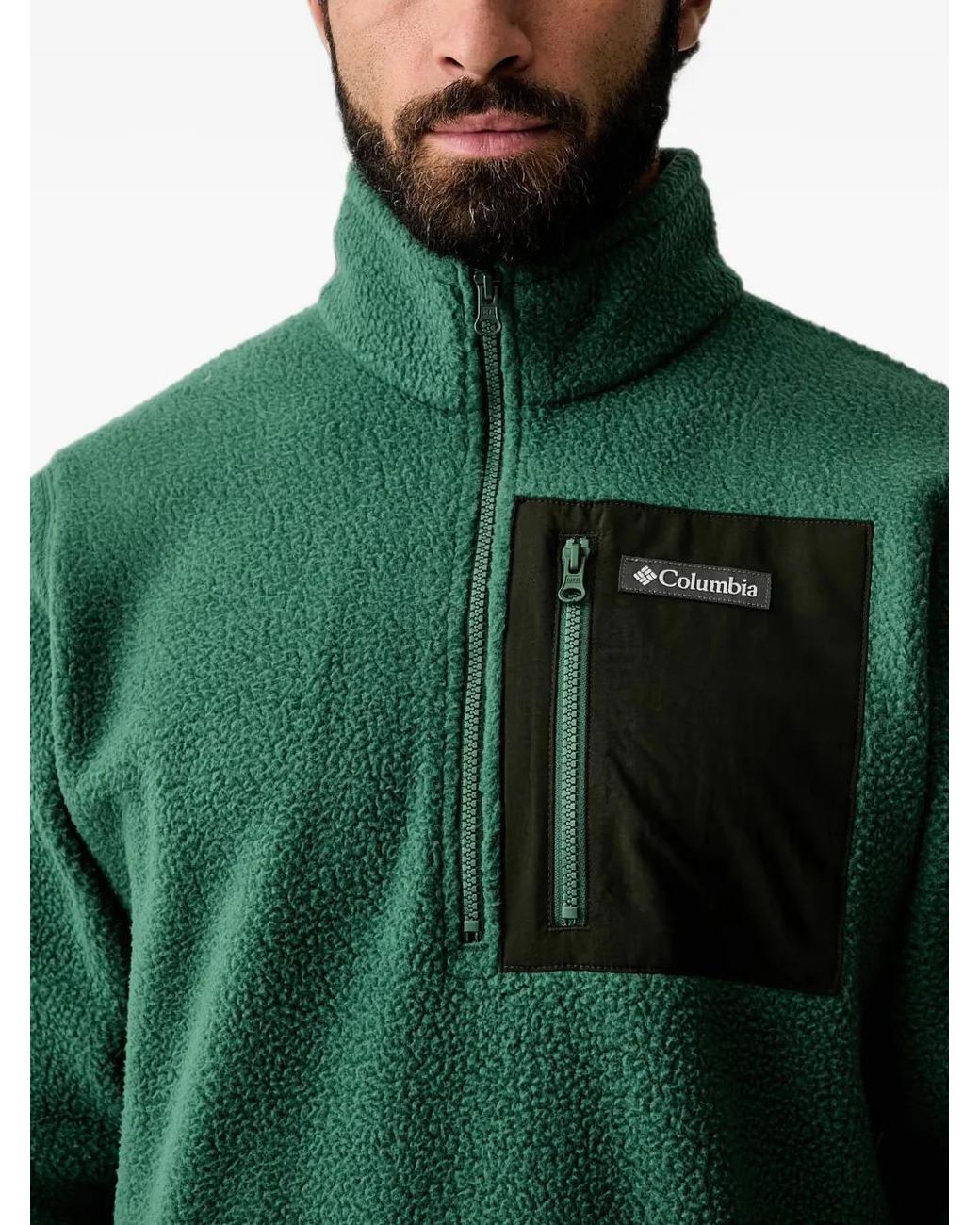 Columbia Green Jasper Ridge Fleece Quarter-Zip Sweatshirt for men