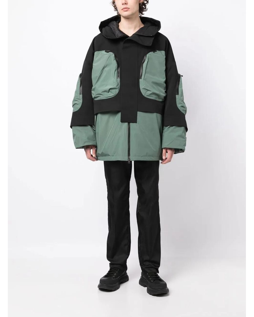 A.A.Spectrum光谱 Green Zip-Up Padded Down Jacket for men