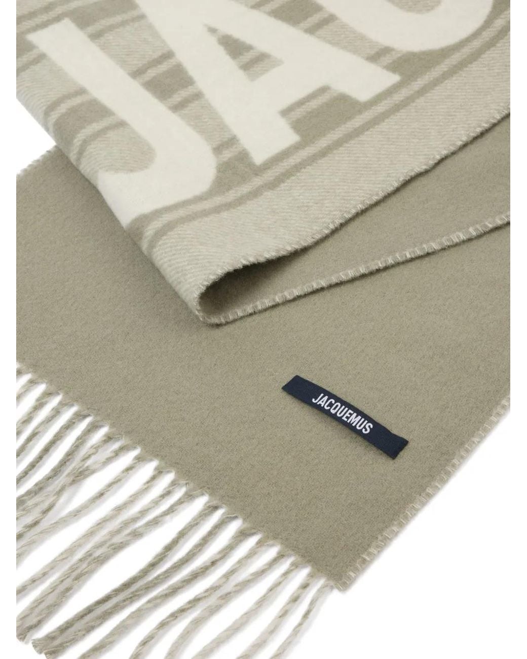 Jacquemus White Lecharpe Striped Wool Scarf