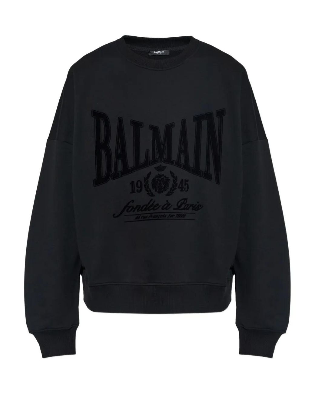 Balmain Blue Logo-Print Sweatshirt for men