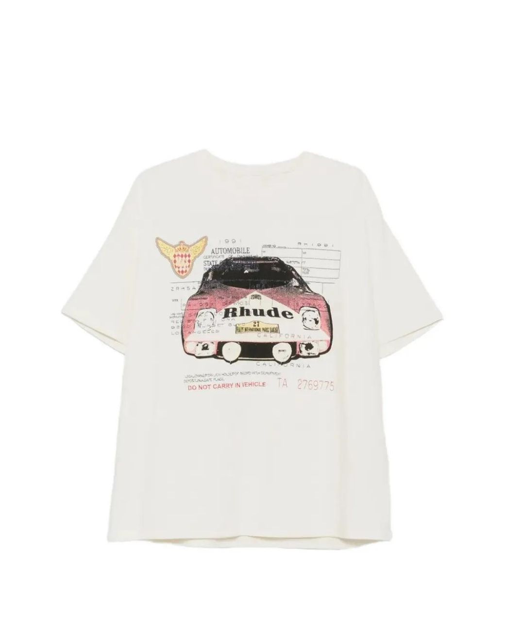 Rhude White Print-Detail T-Shirt for men