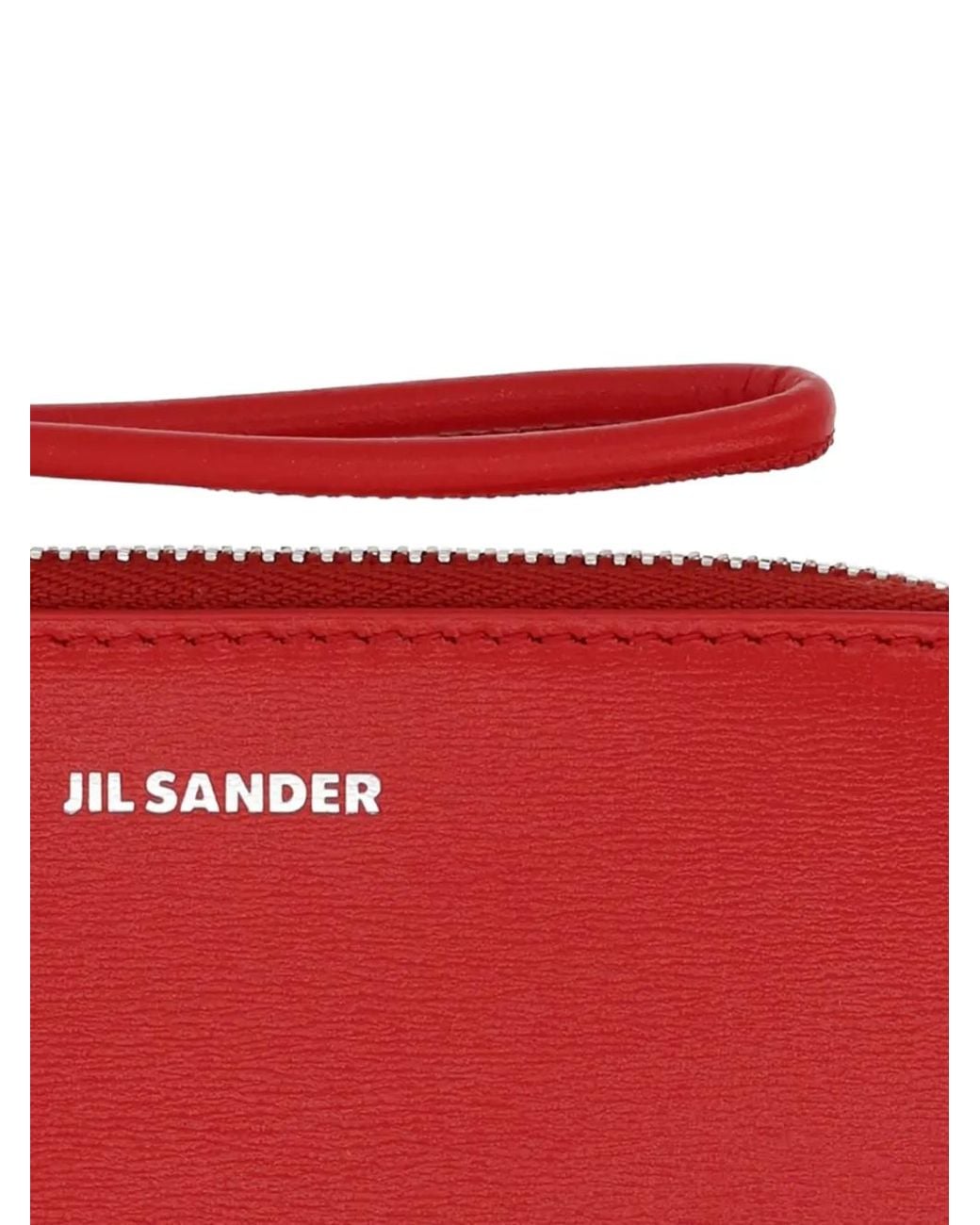 Jil Sander Red Zip Wallet