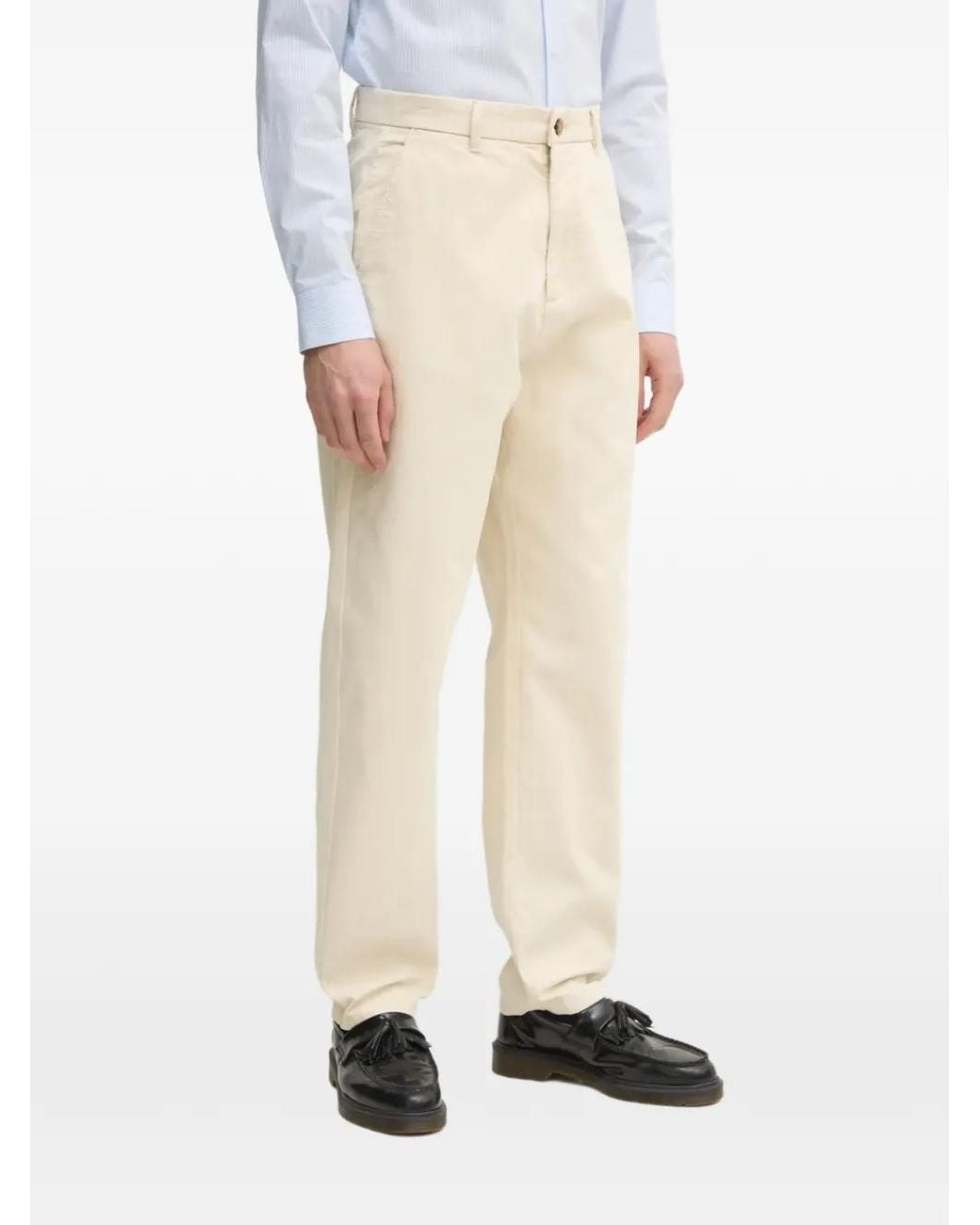 Lindbergh White Button-Fastening Trousers for men