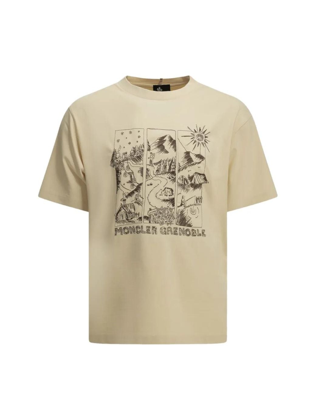 Moncler White Graphic-Print T-Shirt for men