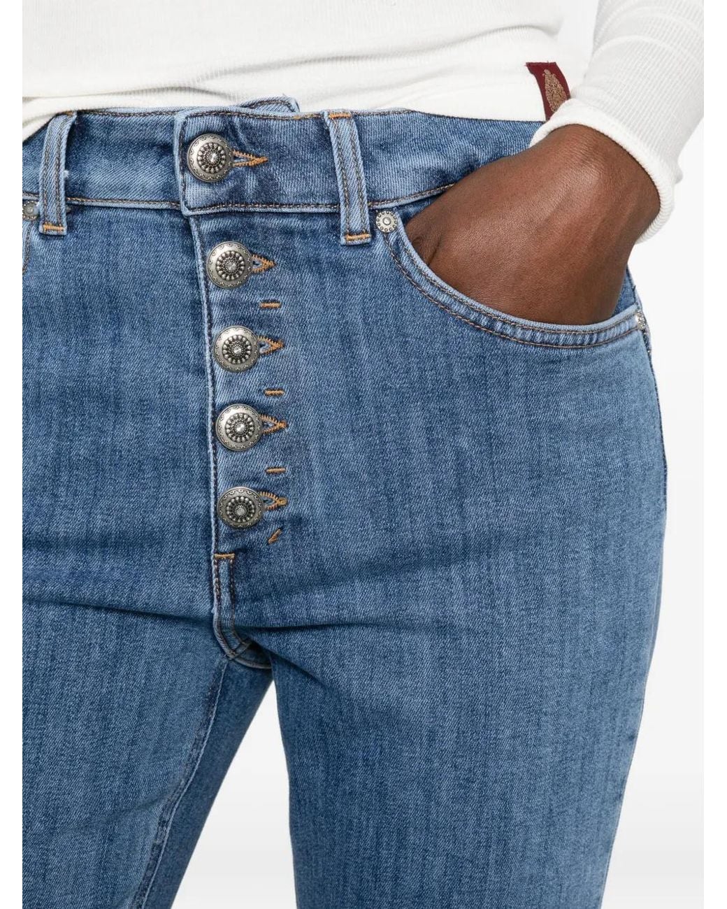 Dondup Cropped Jeans in het Blue