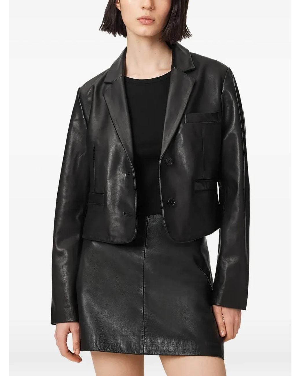AllSaints Leren Jack in het Black