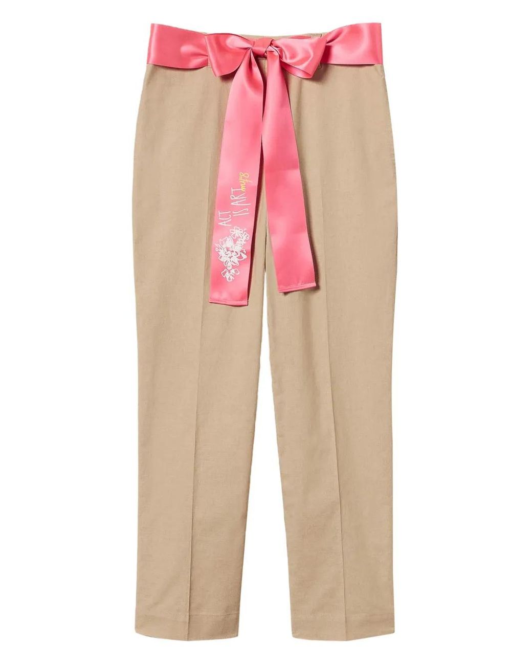 Twinset Pink High-Rise Tailored Trousers