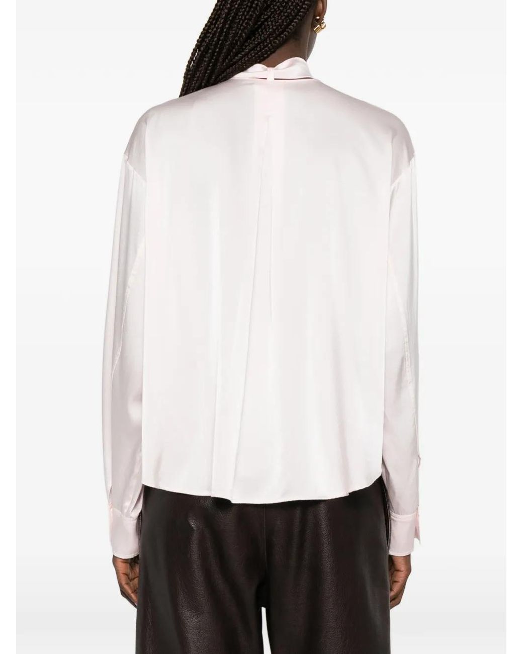 Forte_forte Pink Pussy-Bow Collar Shirt