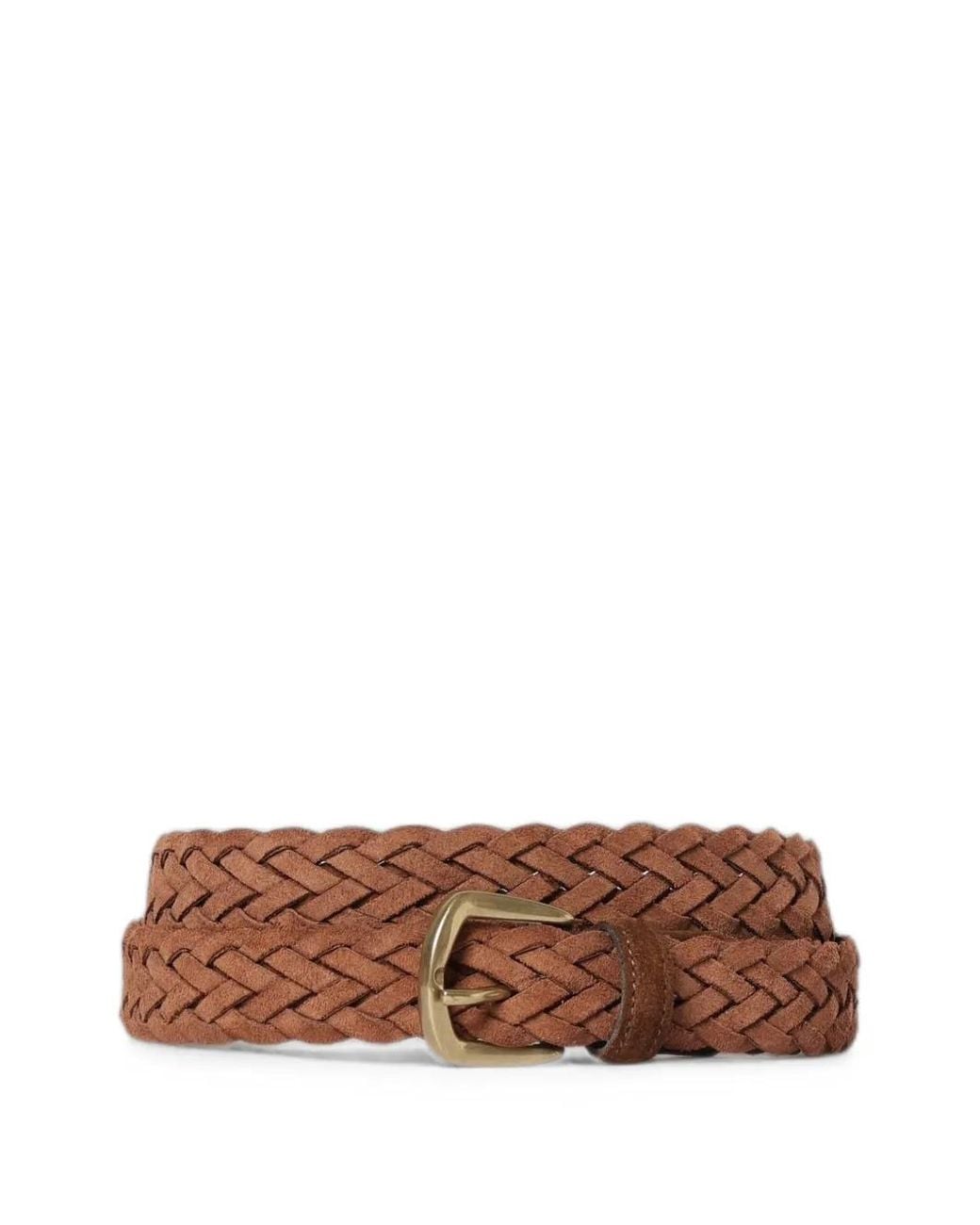Brooksfield Brown Braided Suede Belt for men