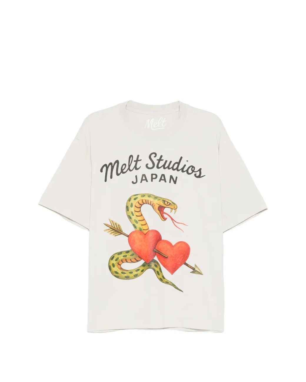 Melt White Snake-Print T-Shirt for men