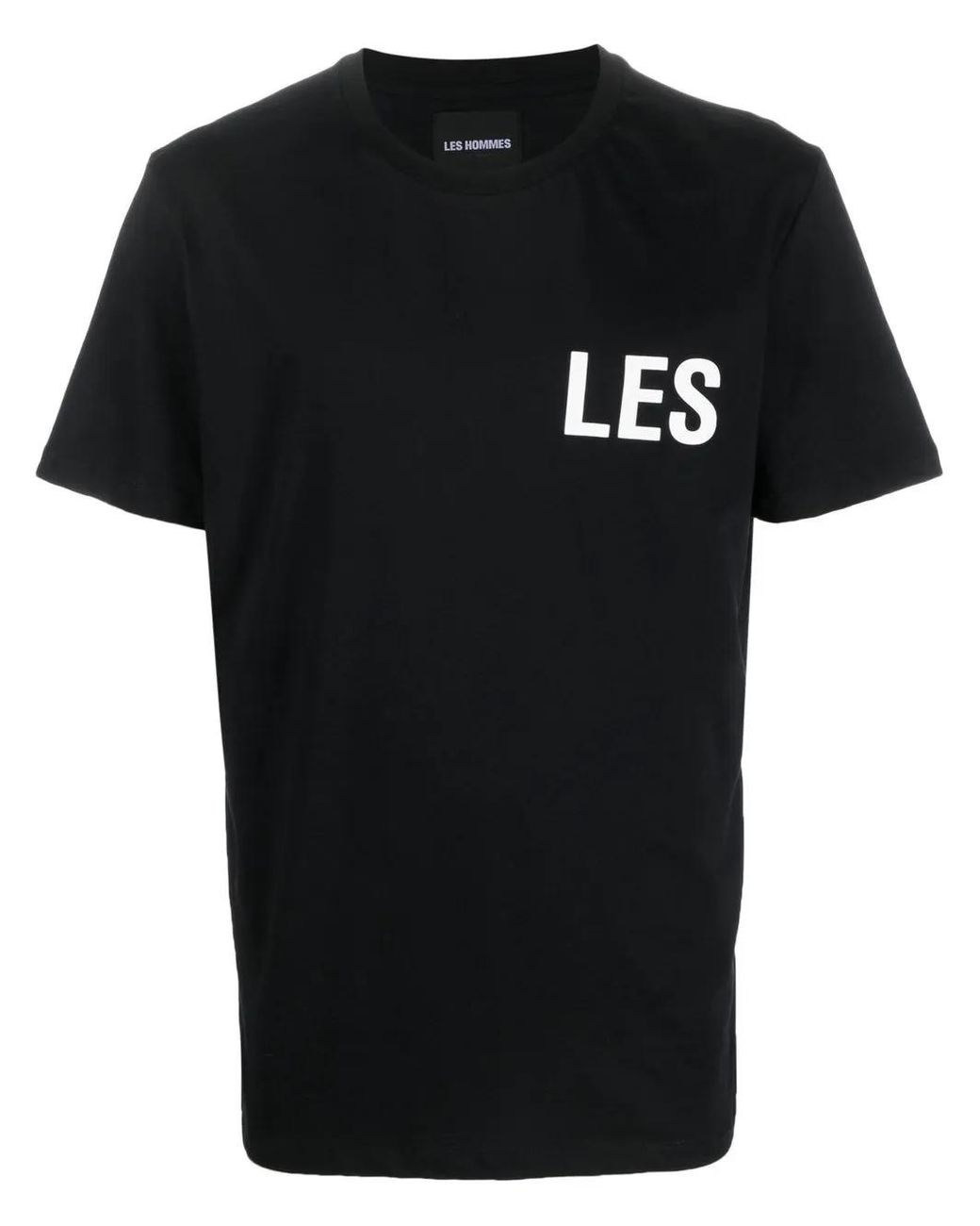 Les Hommes Black Logo-Print Short-Sleeve T-Shirt for men