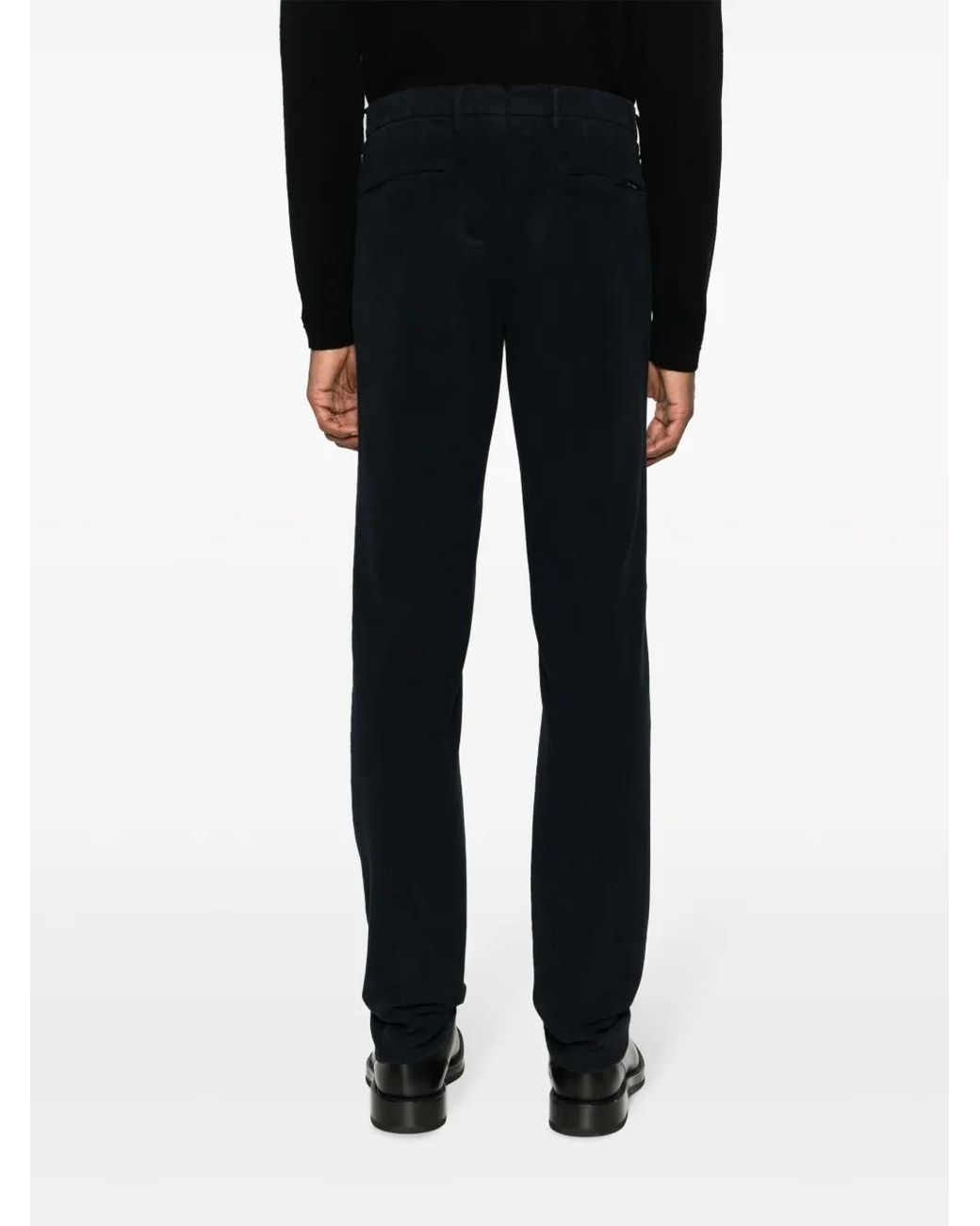 Incotex Blue Skinny Mid-Waist Chino Trousers for men
