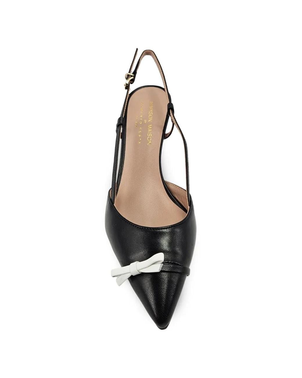 Madison Maison Black Alessia Leather Slingback Pumps