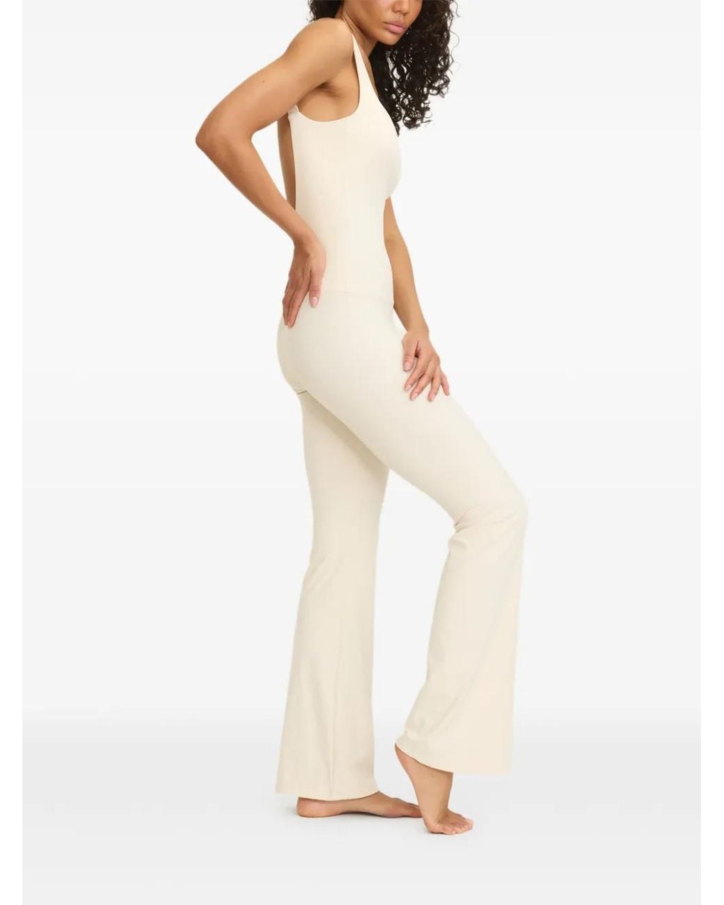 AMADAWEAR White Anastasia Flare-Leg Open-Back Jumpsuit