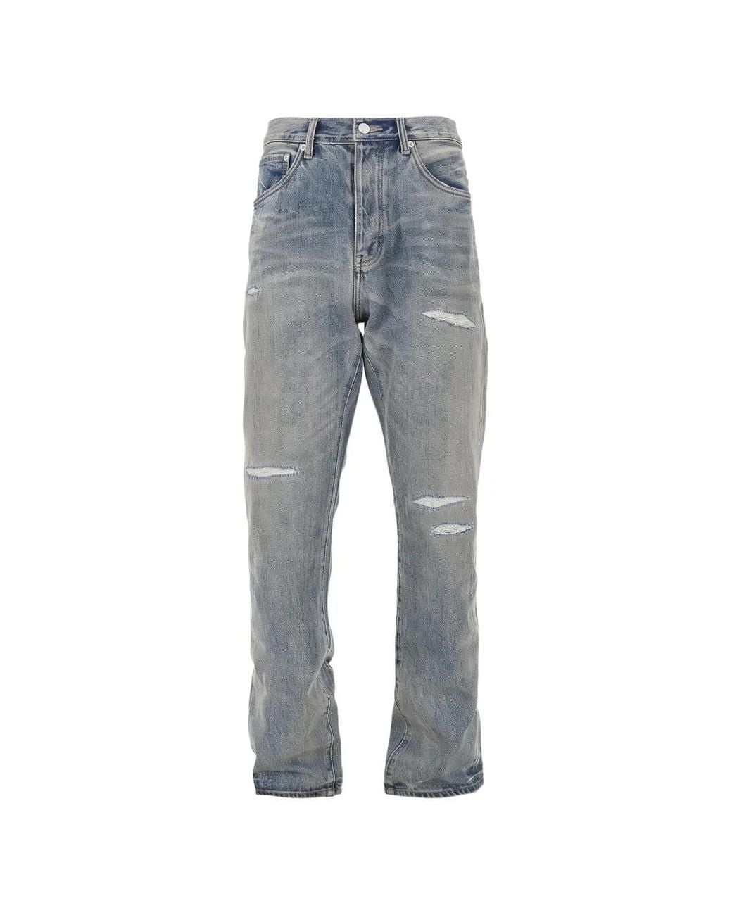 Purple Brand Gray P011 Repair Distressed-Effect Jeans for men