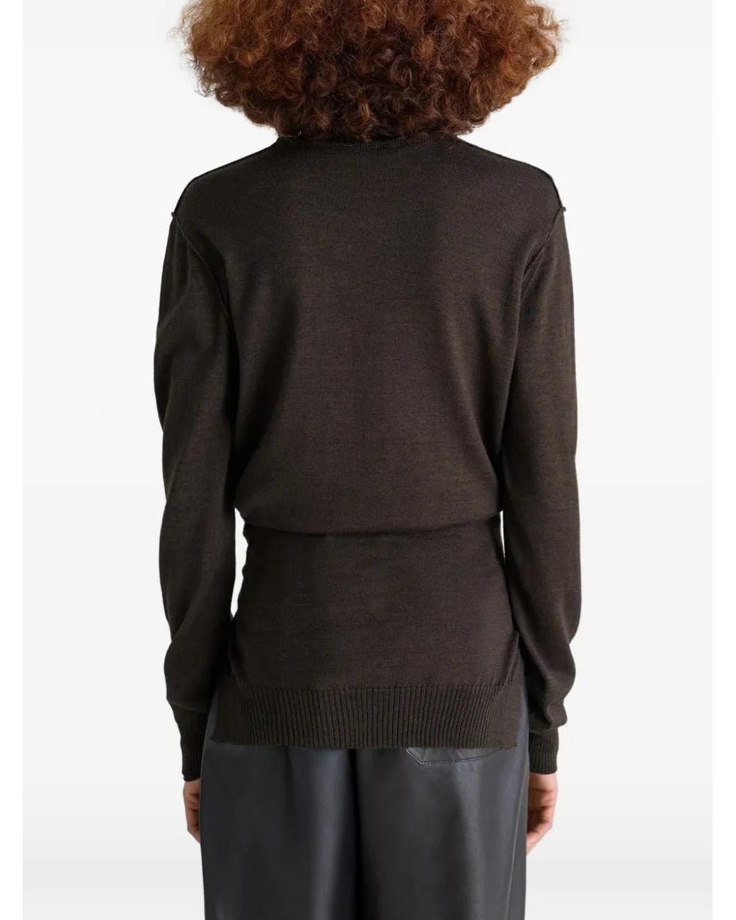 Lemaire Black Asymmetric Belted Top