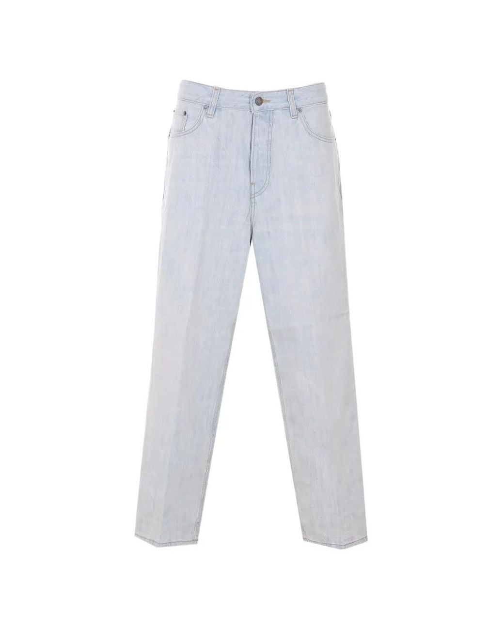 Haikure White Button Logo Jeans