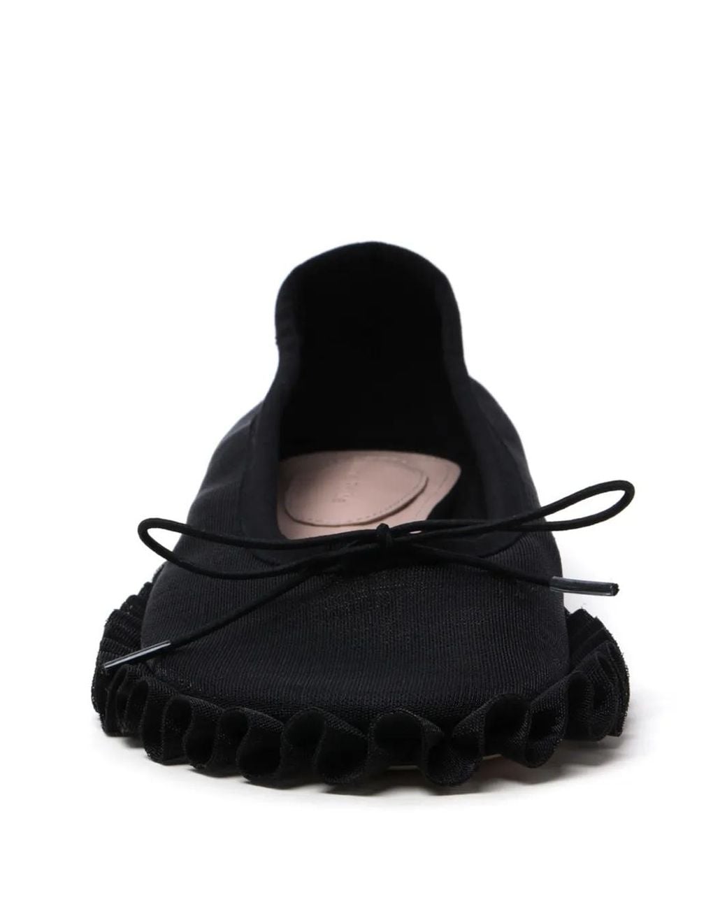 Simone Rocha Black Ruffled-Detail Ballet Flats