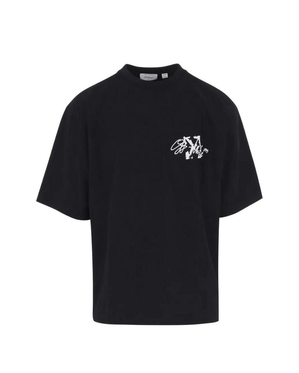 Off-White c/o Virgil Abloh Black Logo-Print Cotton T-Shirt for men