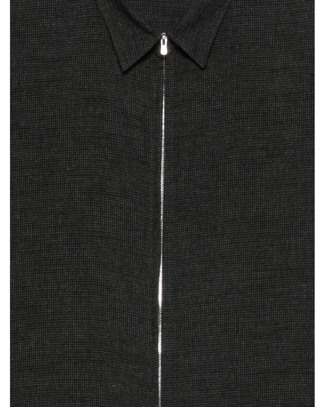 Post Archive Faction PAF Black Zip-Up Check-Pattern Jacket for men