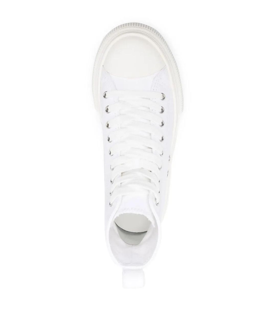 DSquared² White Berlin Platform-Sole High-Top Sneakers
