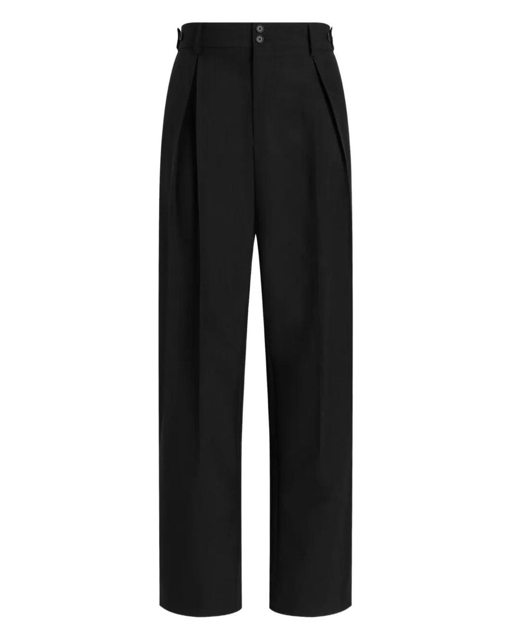 Dolce & Gabbana Black Pleat-Detail Trousers for men