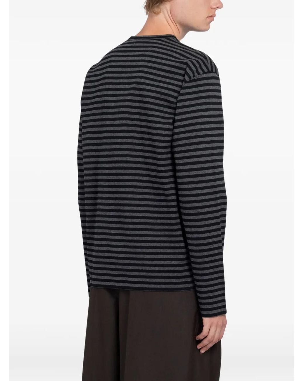 Junya Watanabe Blue Striped Long-Sleeve T-Shirt for men
