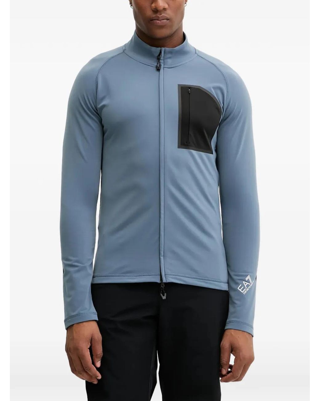 EA7 Sweater Met Borstzak En Rits in het Blue voor heren