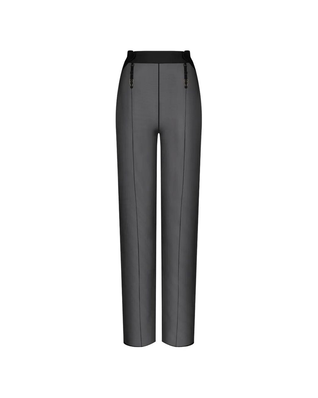 Maison Close Black Logo-Print Strap Sheer Trousers