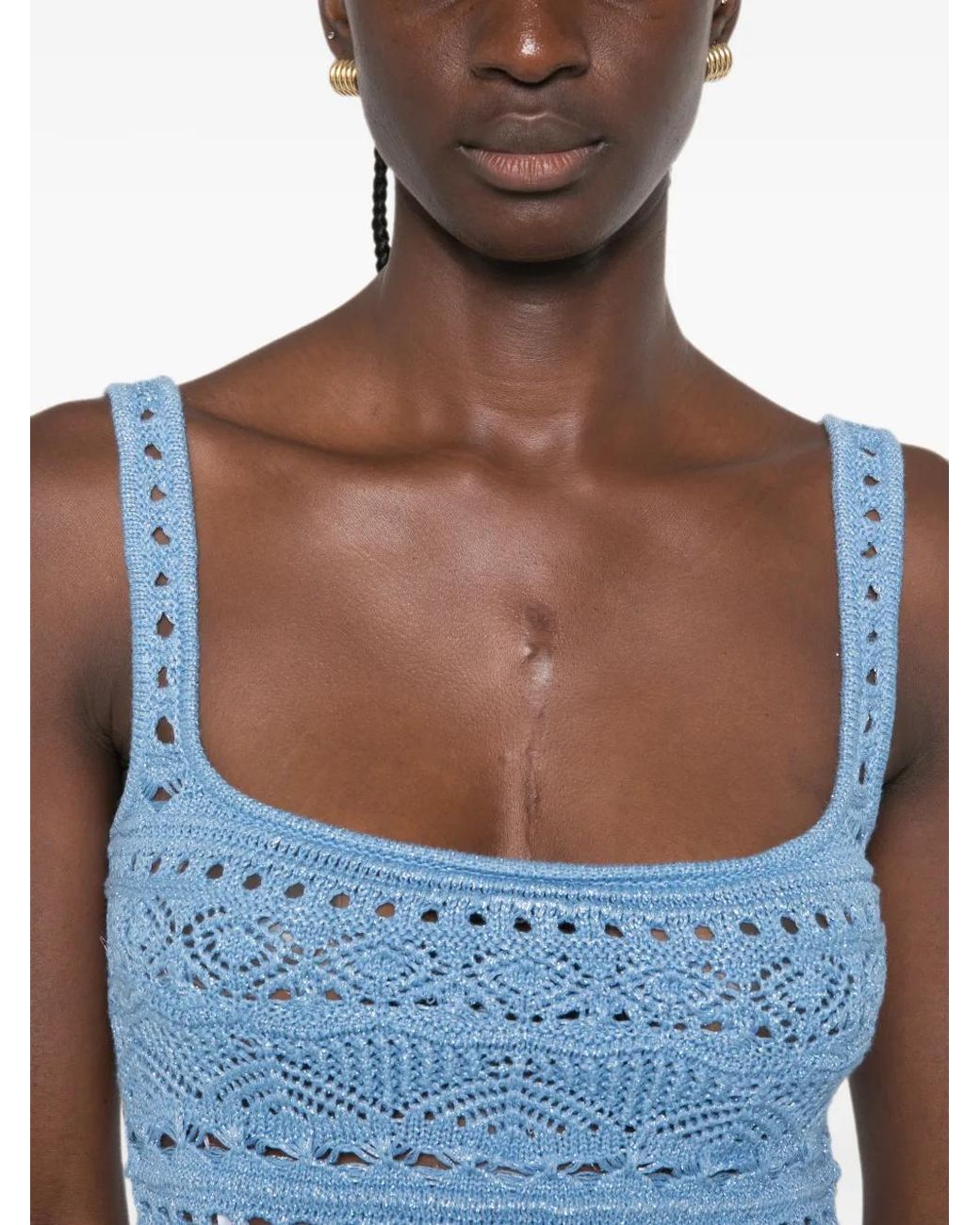 retroféte Blue Haut Damira En Crochet
