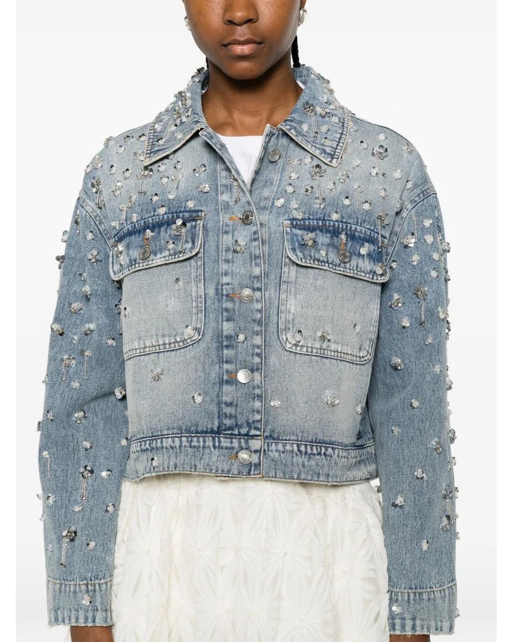 Jonathan Simkhai Blue Veste Hollywood À Ornements