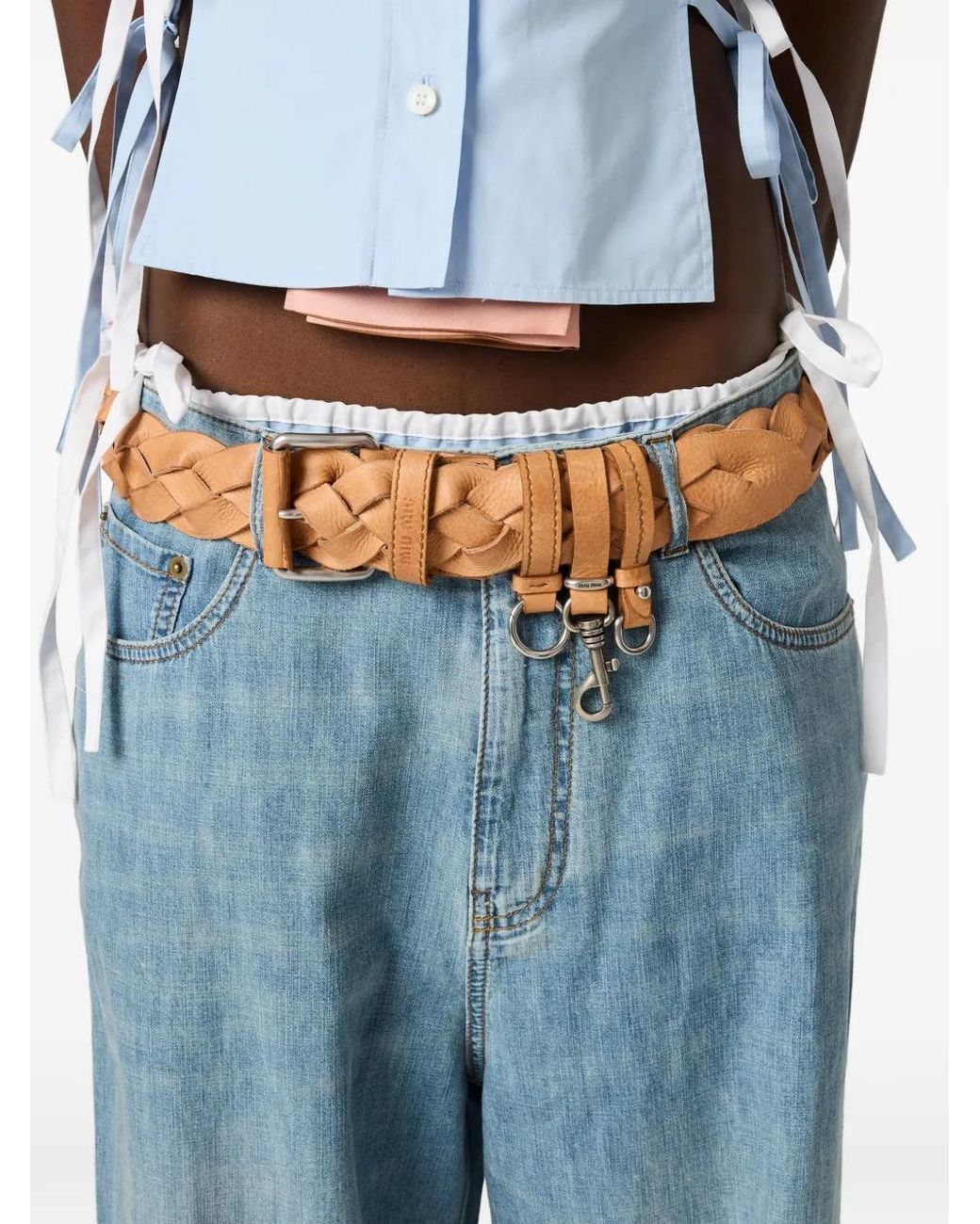 Miu Miu Blue Chambray Pants
