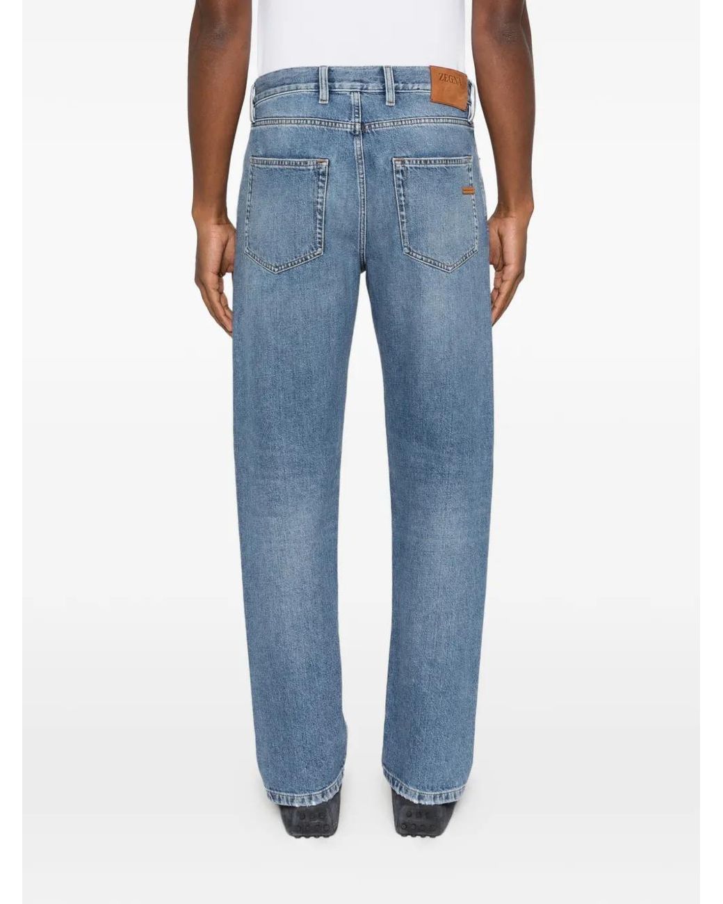 Zegna Blue Belt-Loops Jeans for men
