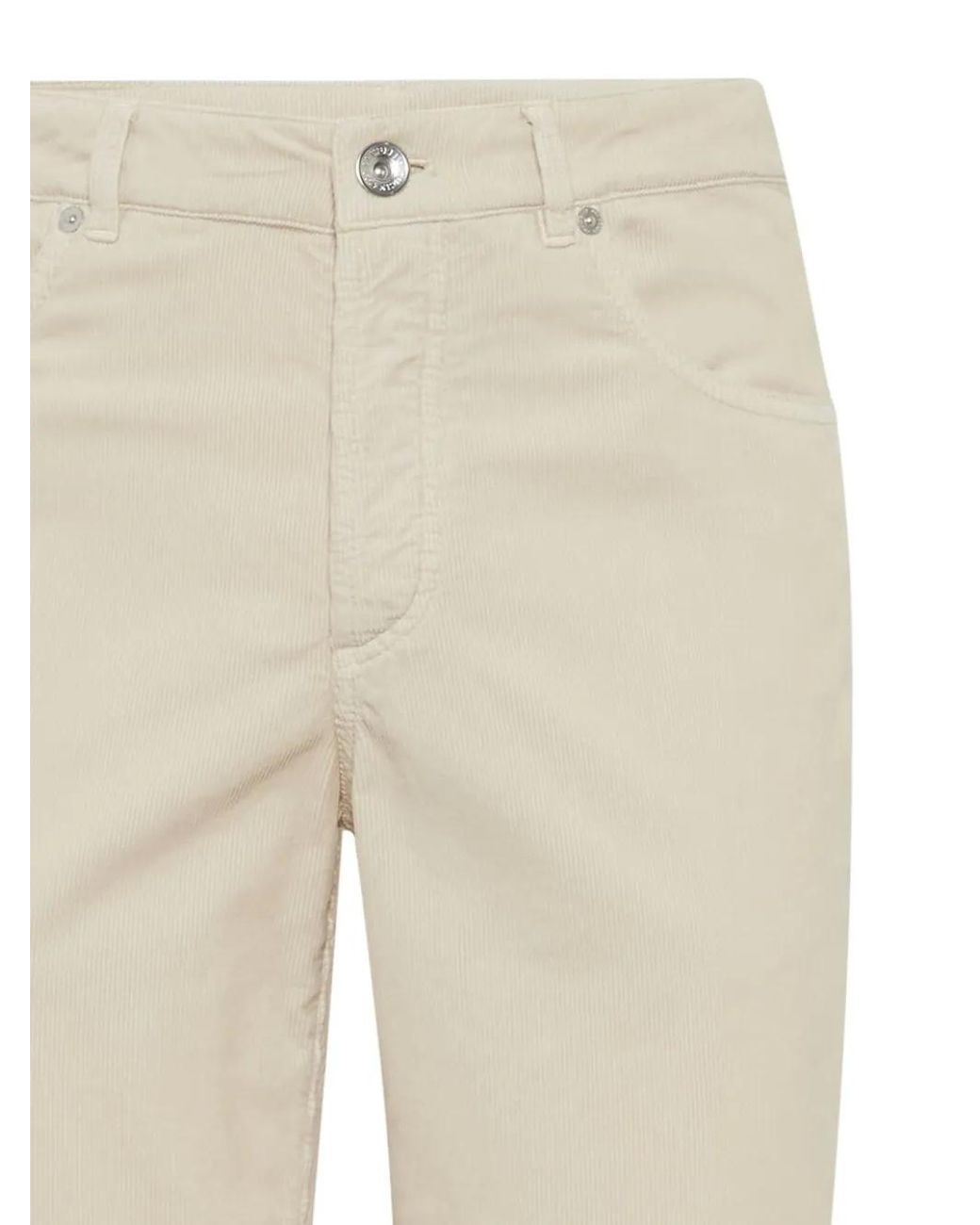 Brunello Cucinelli Natural Straight-Leg Corduroy Trousers for men