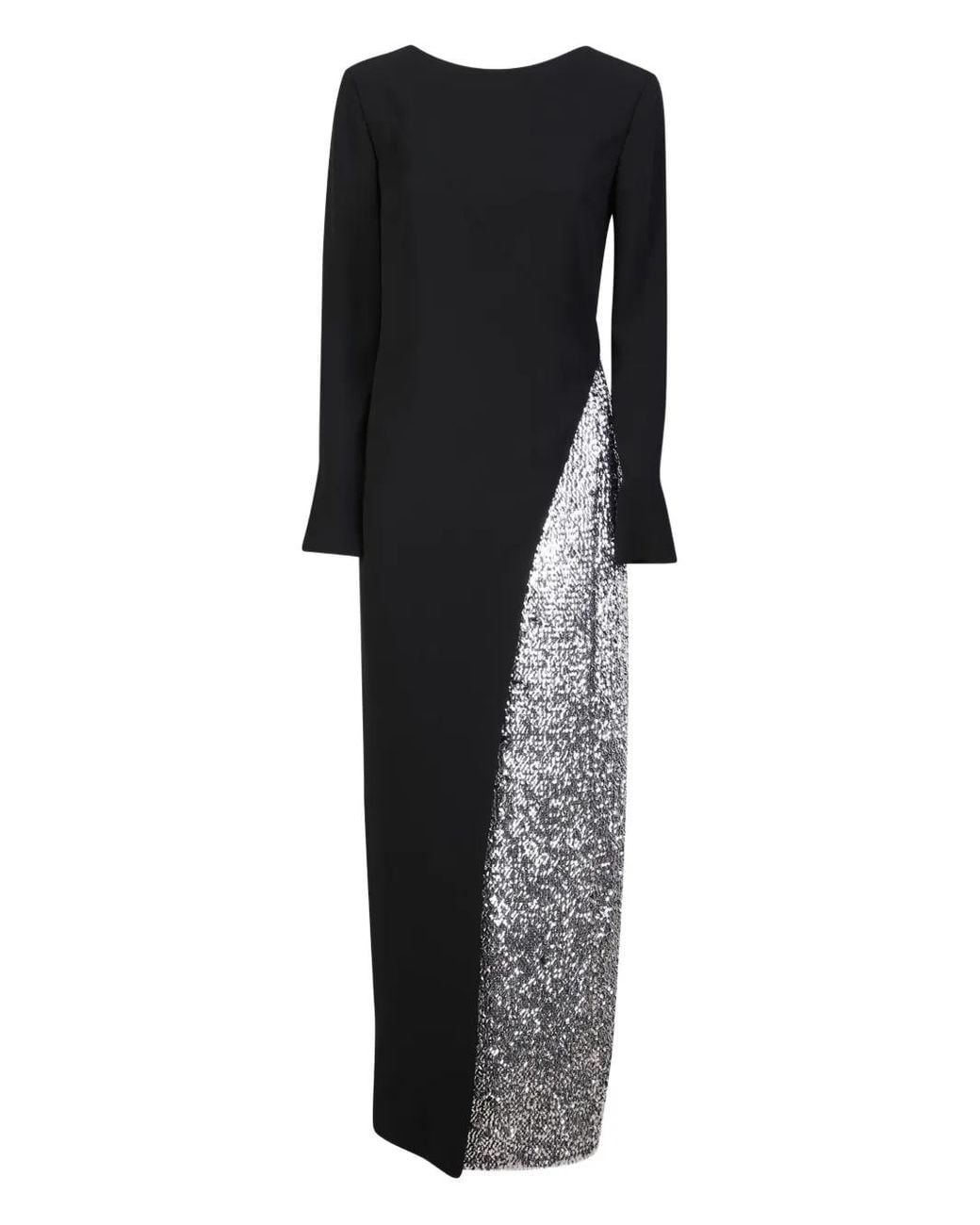 Givenchy Black Sequin Long-Sleeve Maxi Dress
