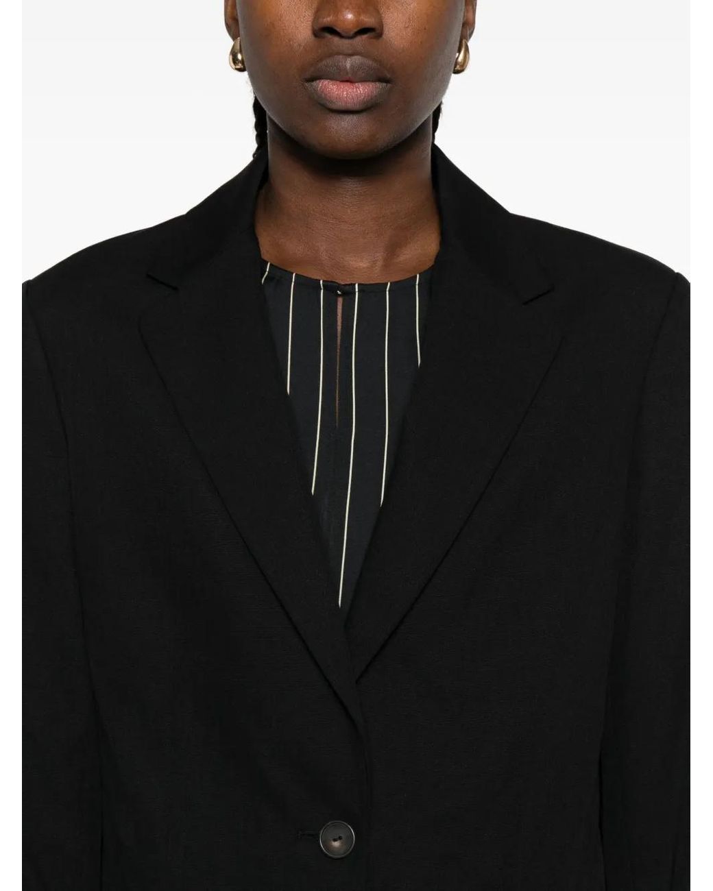 Vince Black Button-Fastening Cotton Jacket