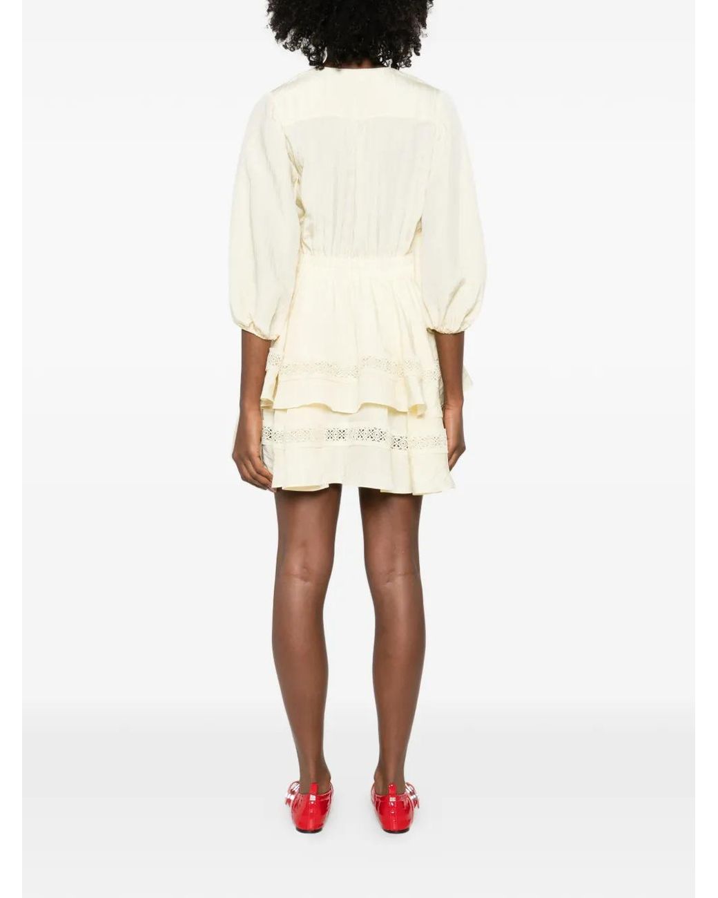 Maje Natural Short Ruffled Dress