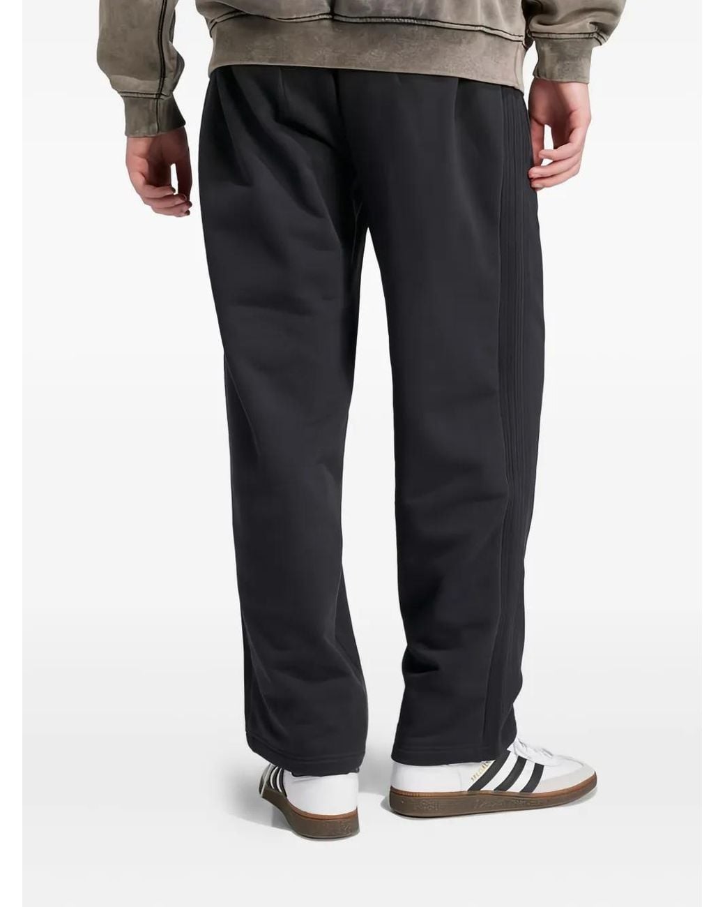 Adidas Blue Logo-Embroidered Side-Stripe Trousers for men