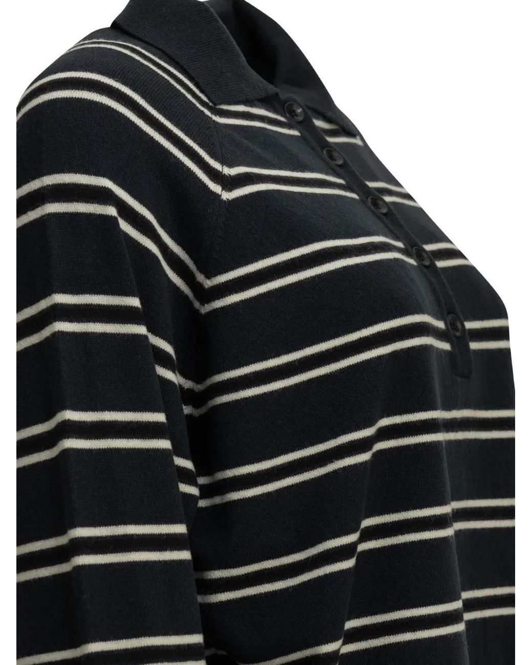 IVY & OAK Black Striped Wool Sweater