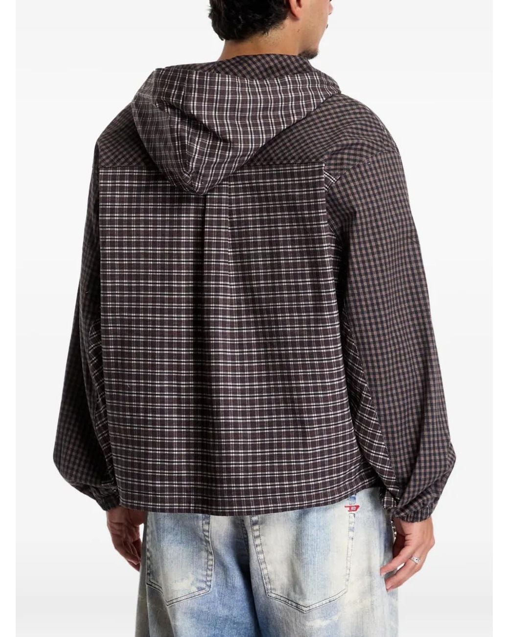 Umbro Brown Plaid Hooded Jacket for men