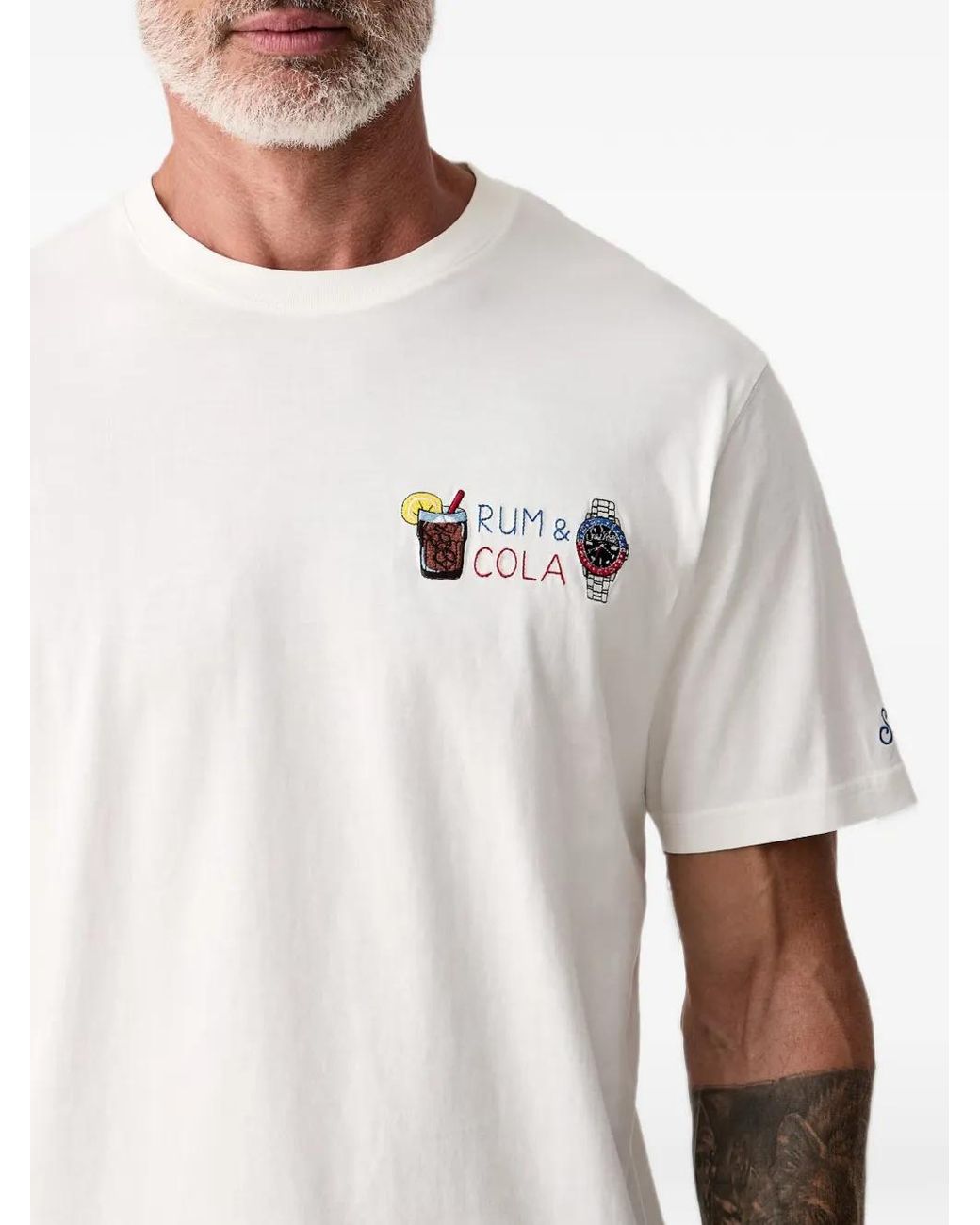 Mc2 Saint Barth White T-Shirt Arnott En Coton for men