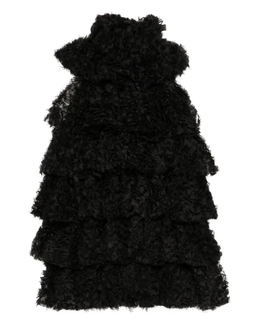 Karl Lagerfeld Black Ruffled Mesh Blouse