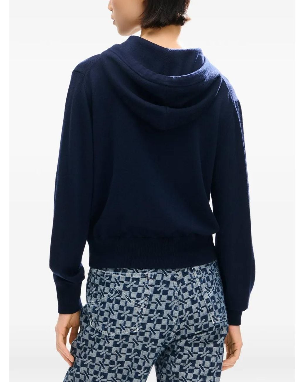 KENZO Blue Eiffel Tower Embroidered Hoodie