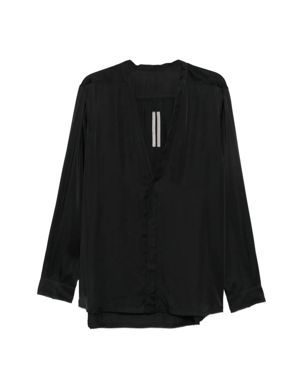 Rick Owens Black Larry V-Neck Blouse