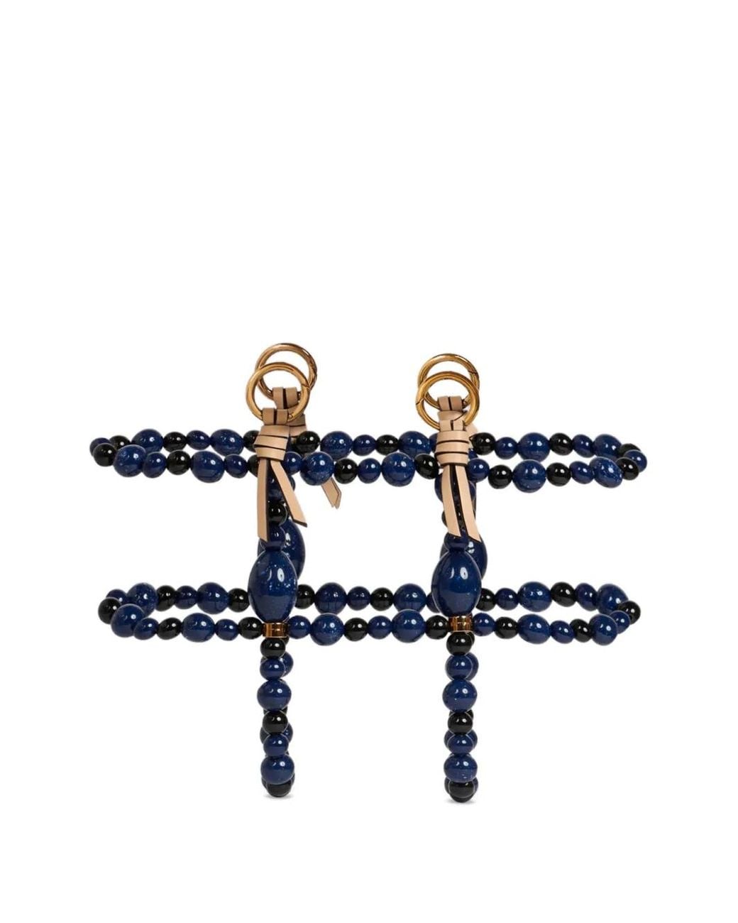 Etro Blue Marble-Embellished Cage Bag