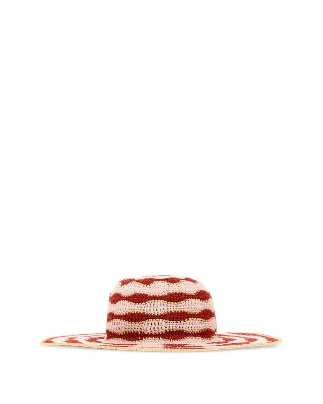 Fendi Pink Bob En Crochet À Rayures
