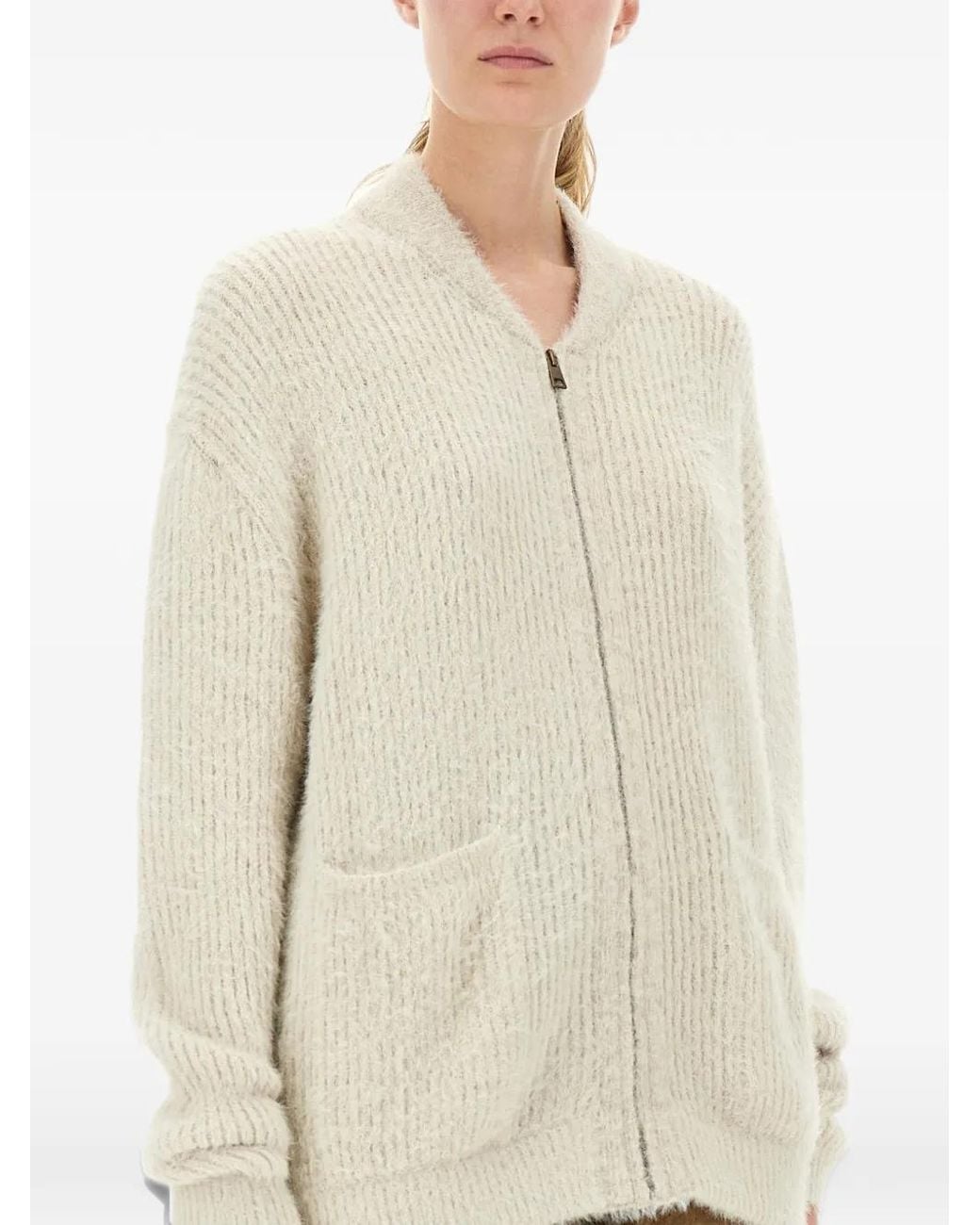Uma Wang Natural Zip-Up Cardigan