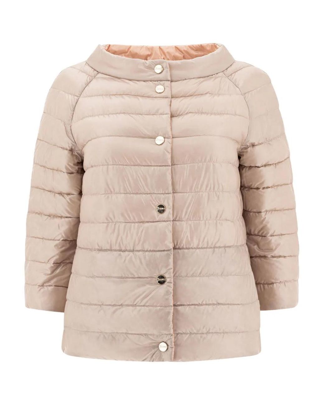 Herno Natural Rosa Gepolsterte Bootshalsjacke