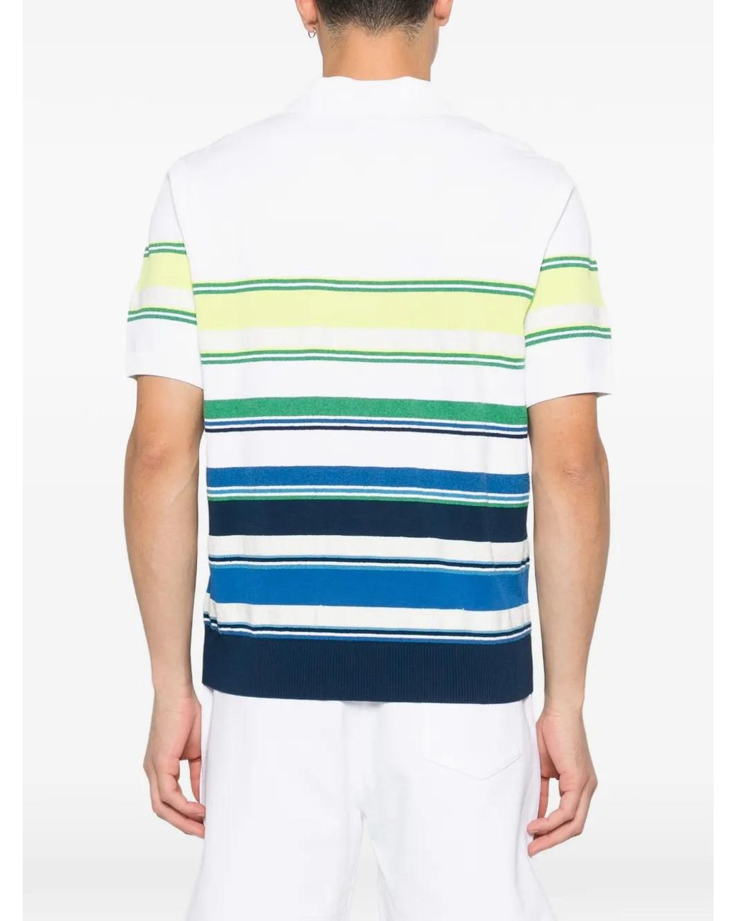Casablanca Blue Striped Polo Shirt for men